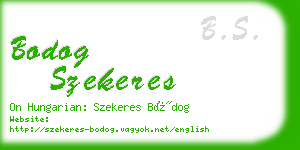 bodog szekeres business card